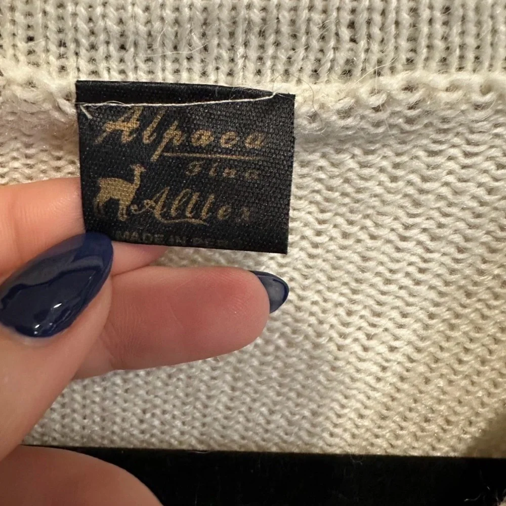 Cream Knit Sweater with Brown Accents - Picture 6 of 8